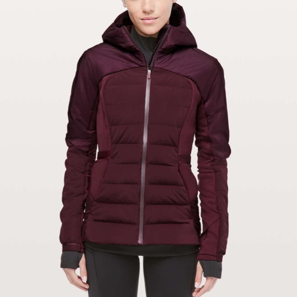 LIKE NEW Lululemon down for it all jacket. Dark adobe